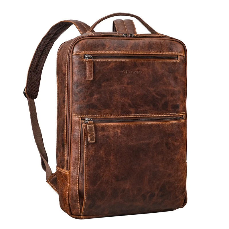 "Jayce" XL Leder Laptop Rucksack 17 Zoll Groß für Herren und Damen