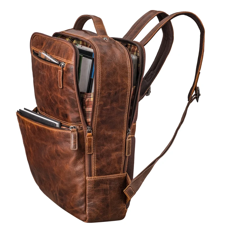 "Jayce" XL Leder Laptop Rucksack 17 Zoll Groß für Herren und Damen