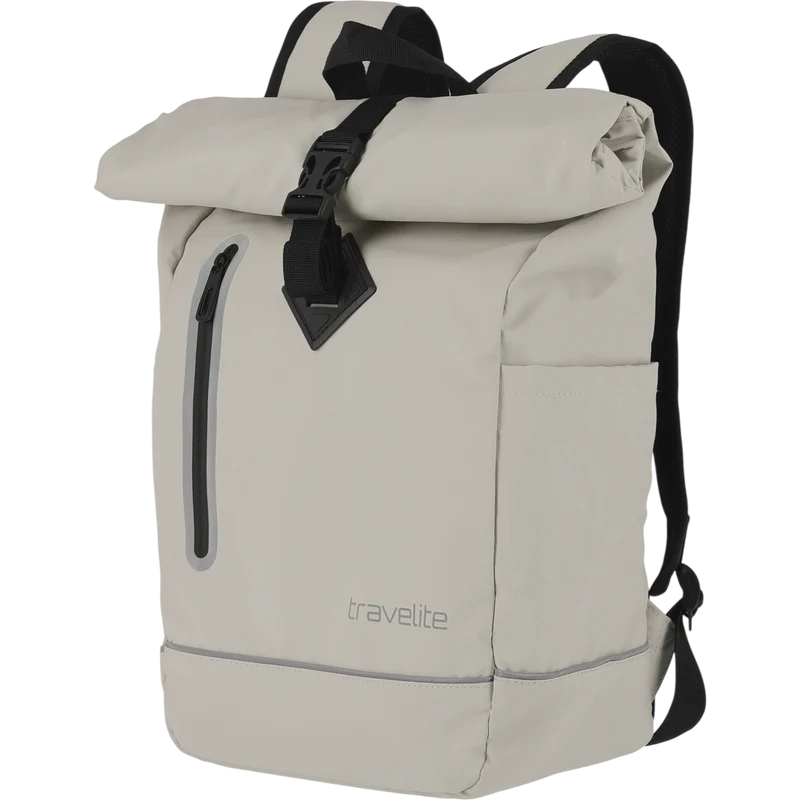 Travelite Basics Rollup Rucksack aus Plane 48 cm -Elfenbein