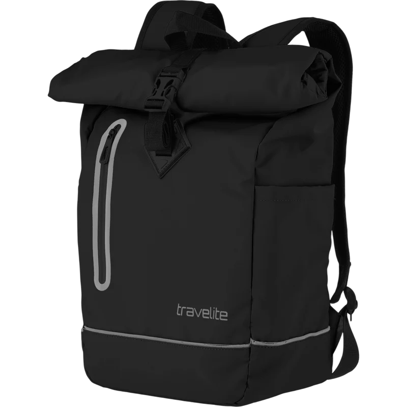 Travelite Basics Rollup Rucksack aus Plane 48 cm -Schwarz