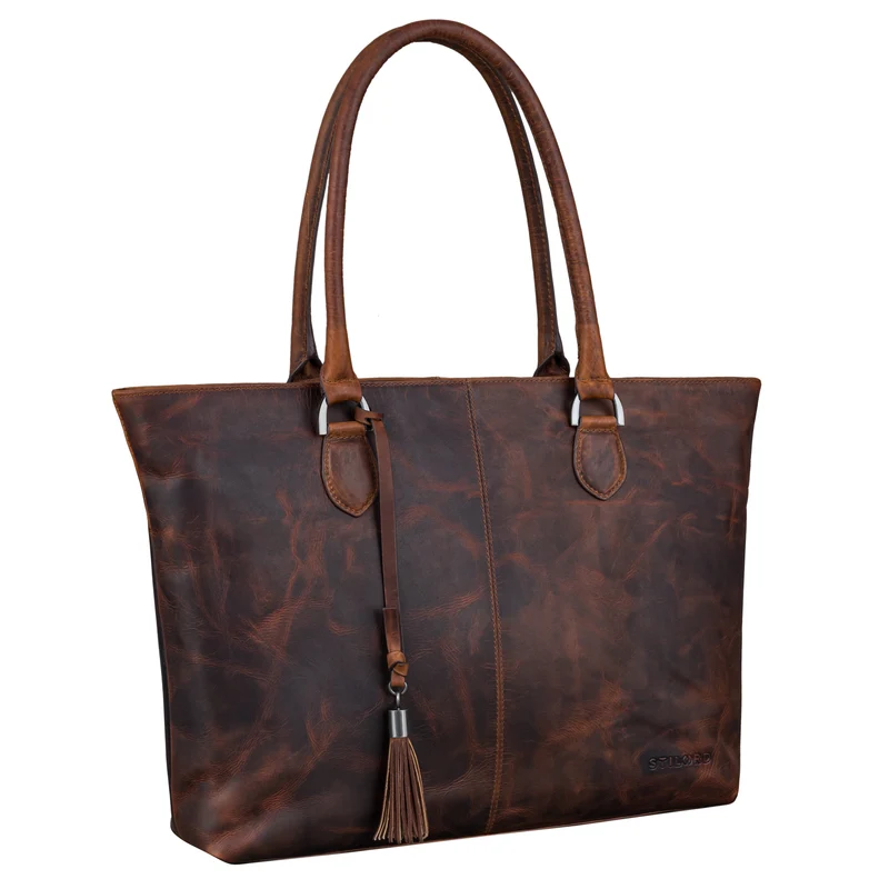 "Callie" Echt Leder Shopper Tasche Damen Groß für 15.6 Zoll Laptop