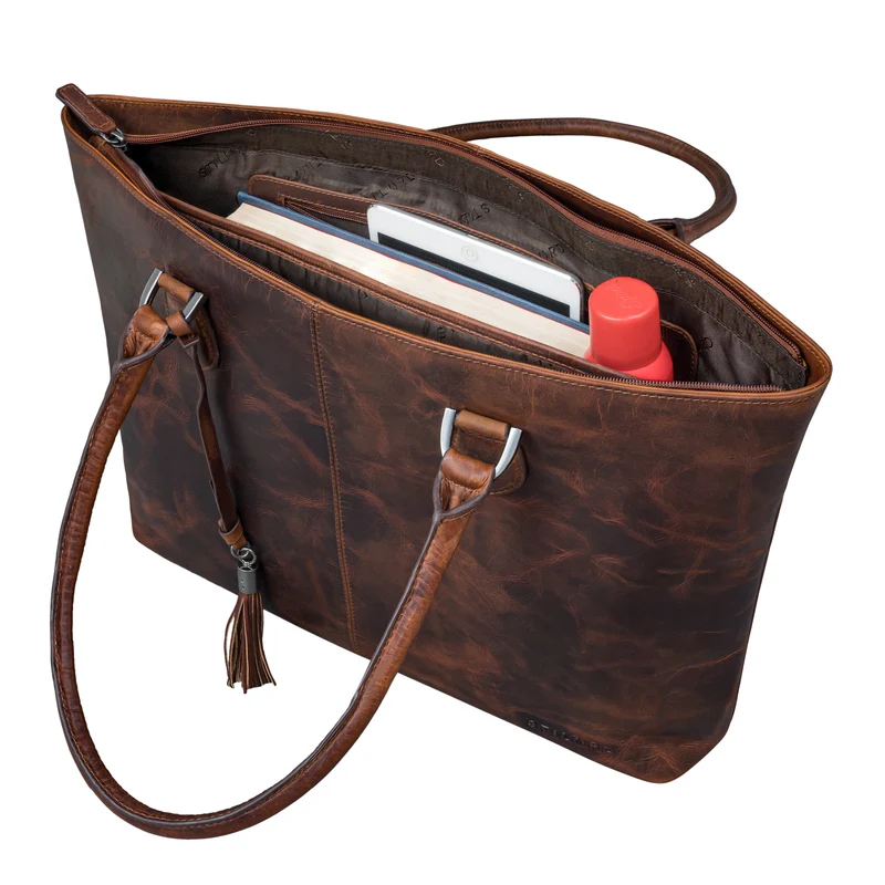 "Callie" Echt Leder Shopper Tasche Damen Groß für 15.6 Zoll Laptop