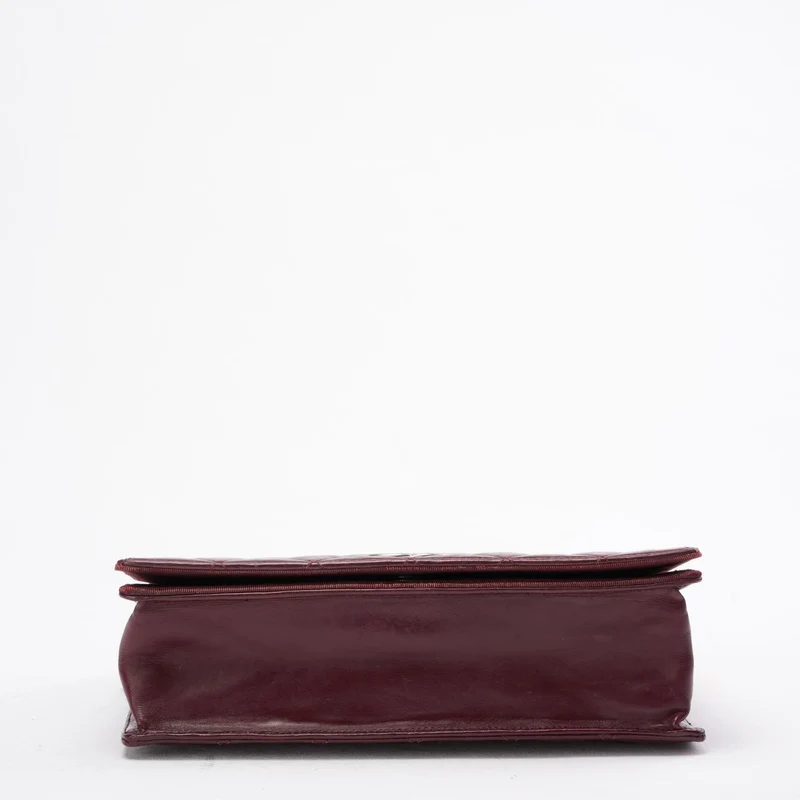 Chanel Ballerine Flap Bag aus burgunderrotem und schwarzem Lammleder, 2004