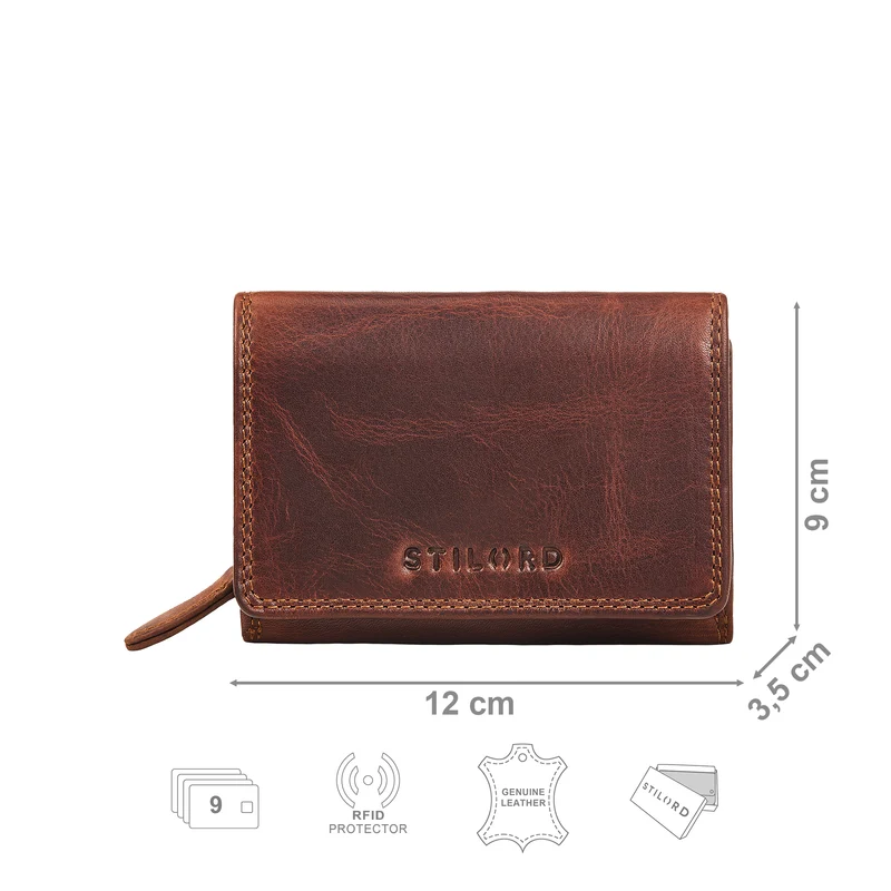 "Bloom" Kleine Geldbörse Damen Leder mit RFID-Schutz & Geschenkbox