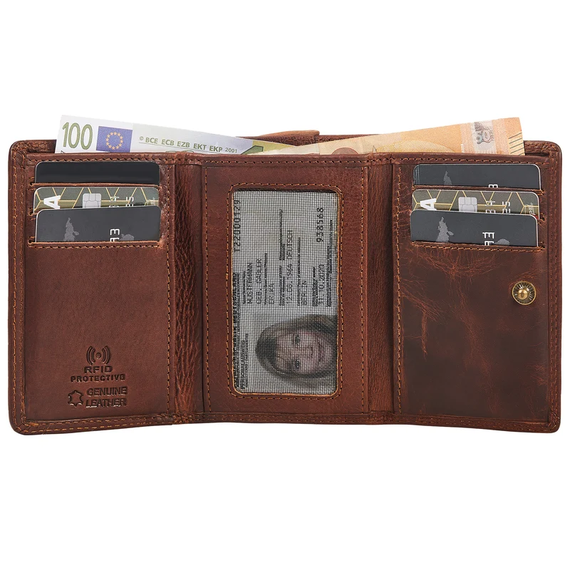 "Bloom" Kleine Geldbörse Damen Leder mit RFID-Schutz & Geschenkbox
