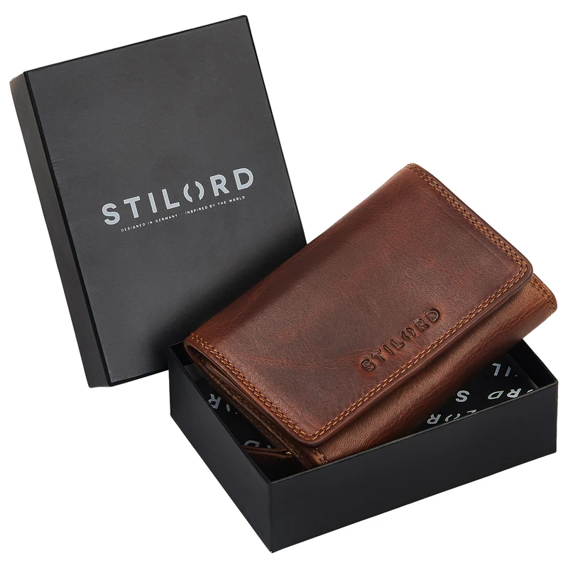 "Bloom" Kleine Geldbörse Damen Leder mit RFID-Schutz & Geschenkbox