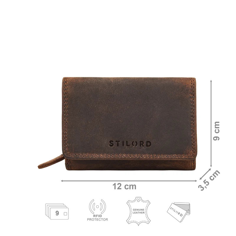 "Bloom" Kleine Geldbörse Damen Leder mit RFID-Schutz & Geschenkbox
