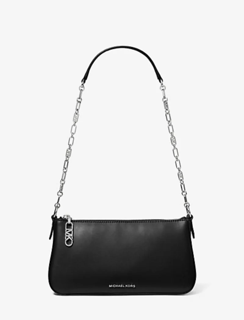 Michael Kors Pochette Empire Medium aus Leder mit Kette black