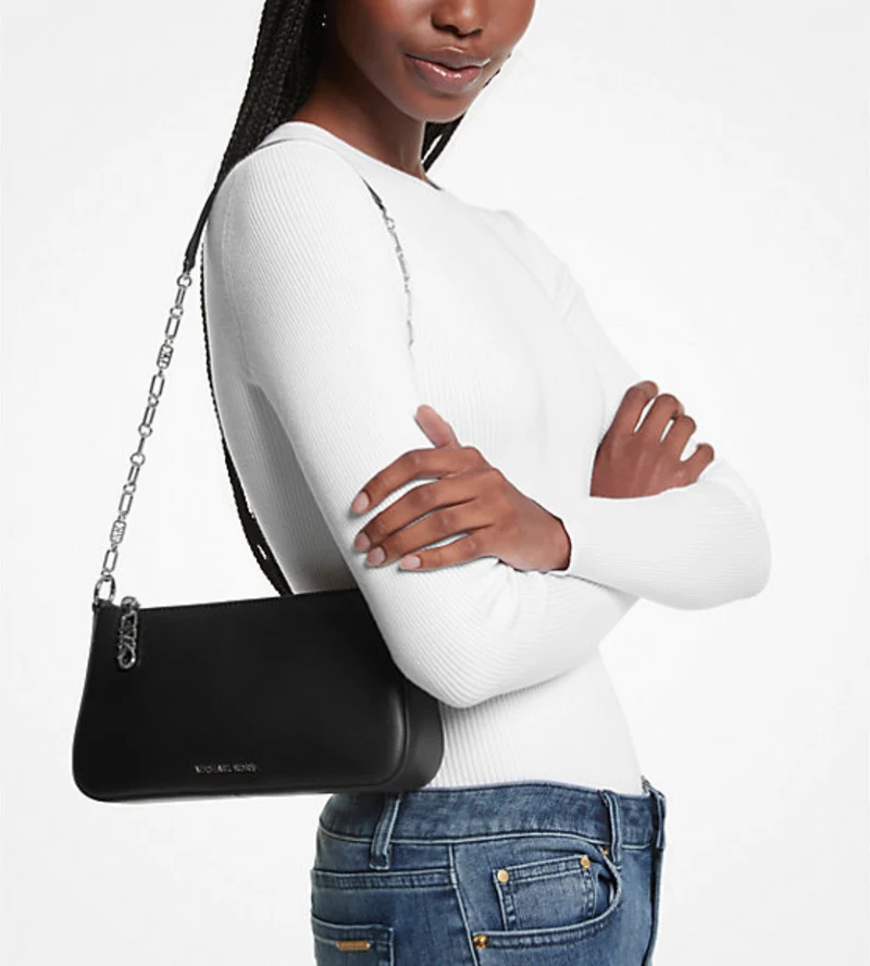 Michael Kors Pochette Empire Medium aus Leder mit Kette black