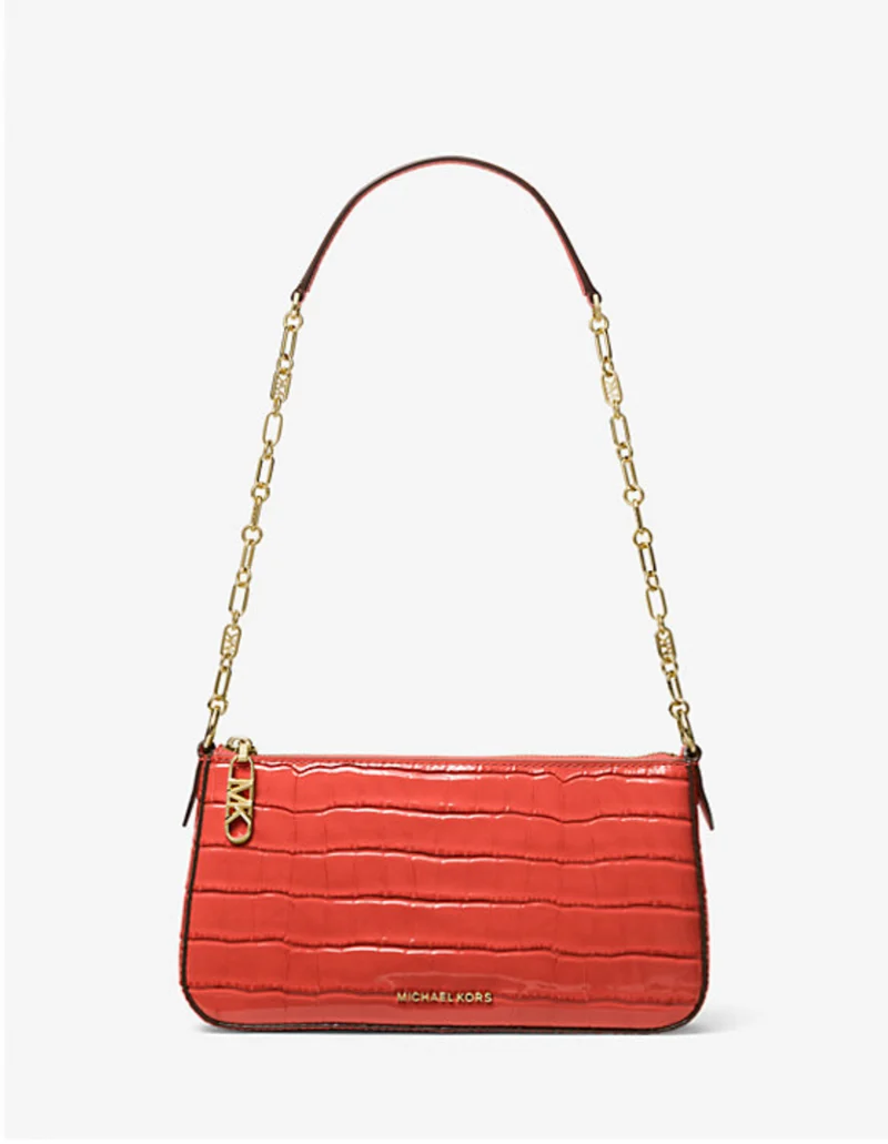 Michael Kors Empire Shoulder Bag Spiced Coral Krokodilprägung