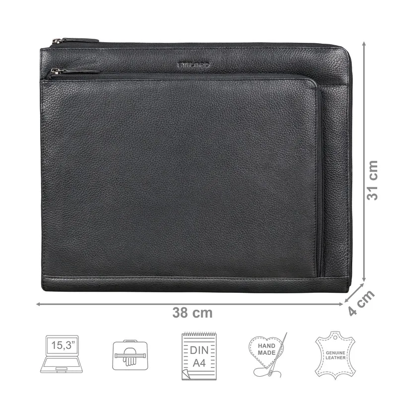 "Stefano" Dokumentenmappe A4 Leder Laptop 14 - 15 Zoll Damen Herren
