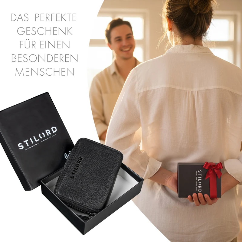 "Luxor" Gefächertes Kreditkartenetui Leder Herren für 9 Karten mit RFID Schutz