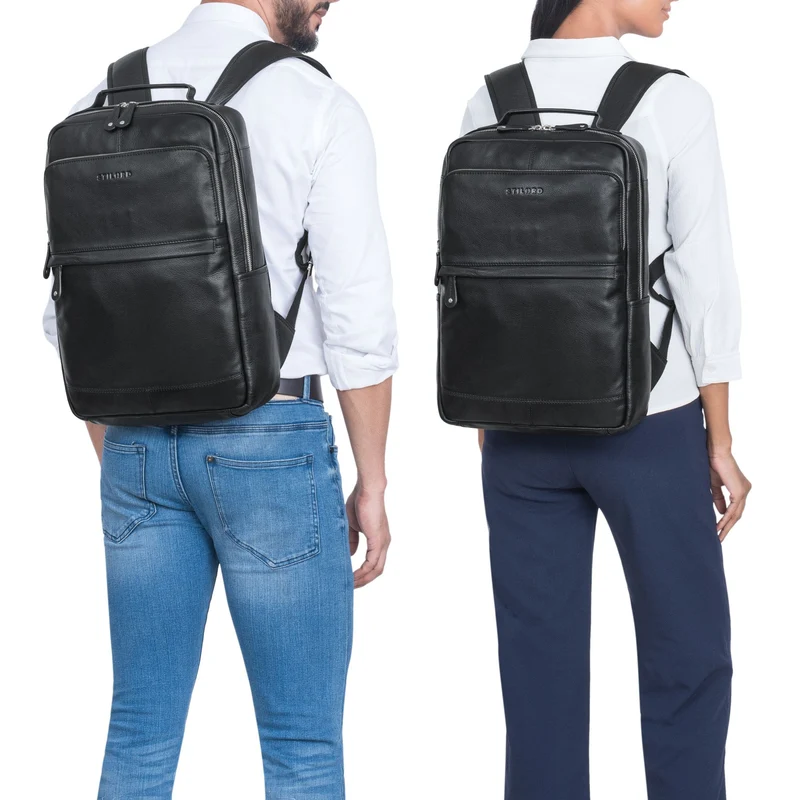 "Sasha" Moderner Leder Arbeitsrucksack 17 Zoll Herren und Damen Groß