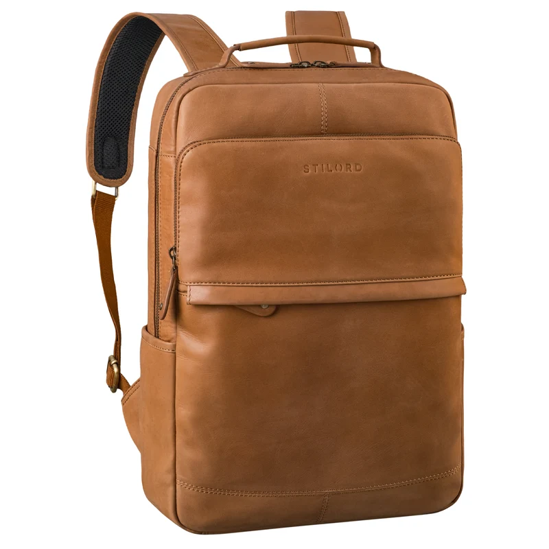 "Sasha" Moderner Leder Arbeitsrucksack 17 Zoll Herren und Damen Groß