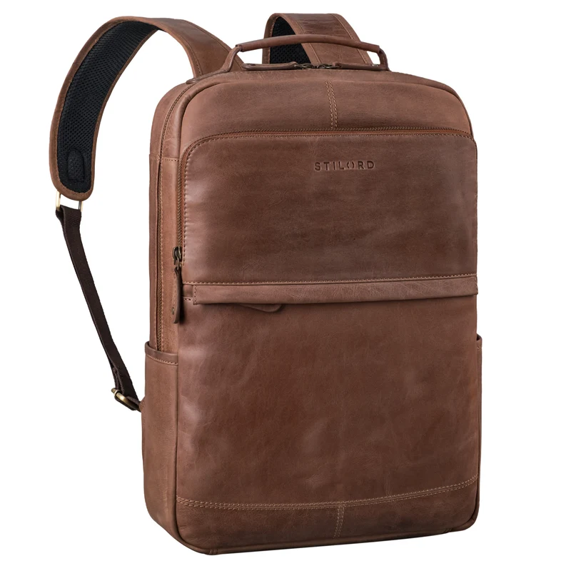 "Sasha" Moderner Leder Arbeitsrucksack 17 Zoll Herren und Damen Groß
