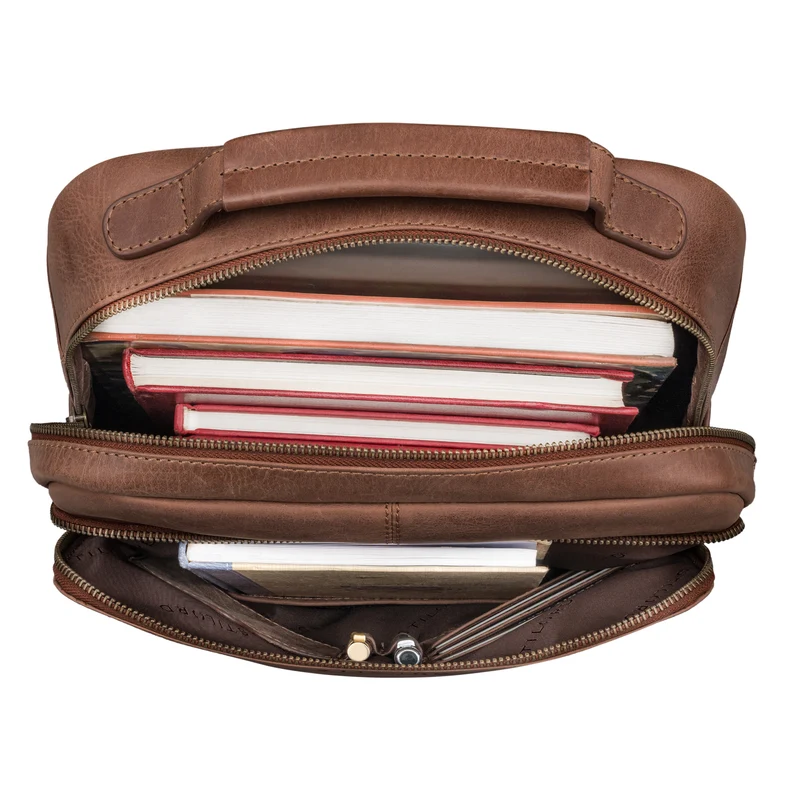 "Sasha" Moderner Leder Arbeitsrucksack 17 Zoll Herren und Damen Groß