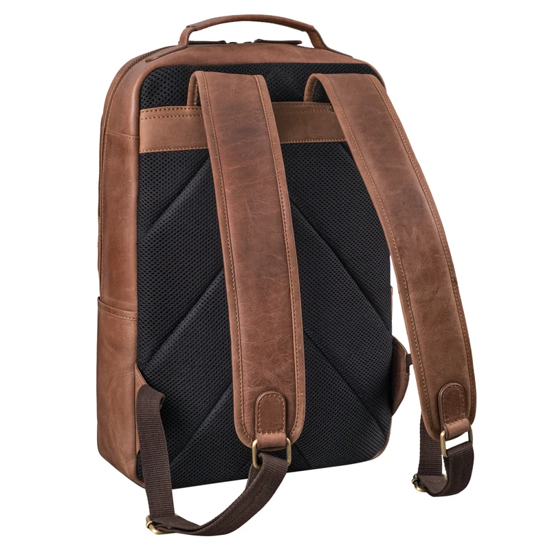 "Sasha" Moderner Leder Arbeitsrucksack 17 Zoll Herren und Damen Groß