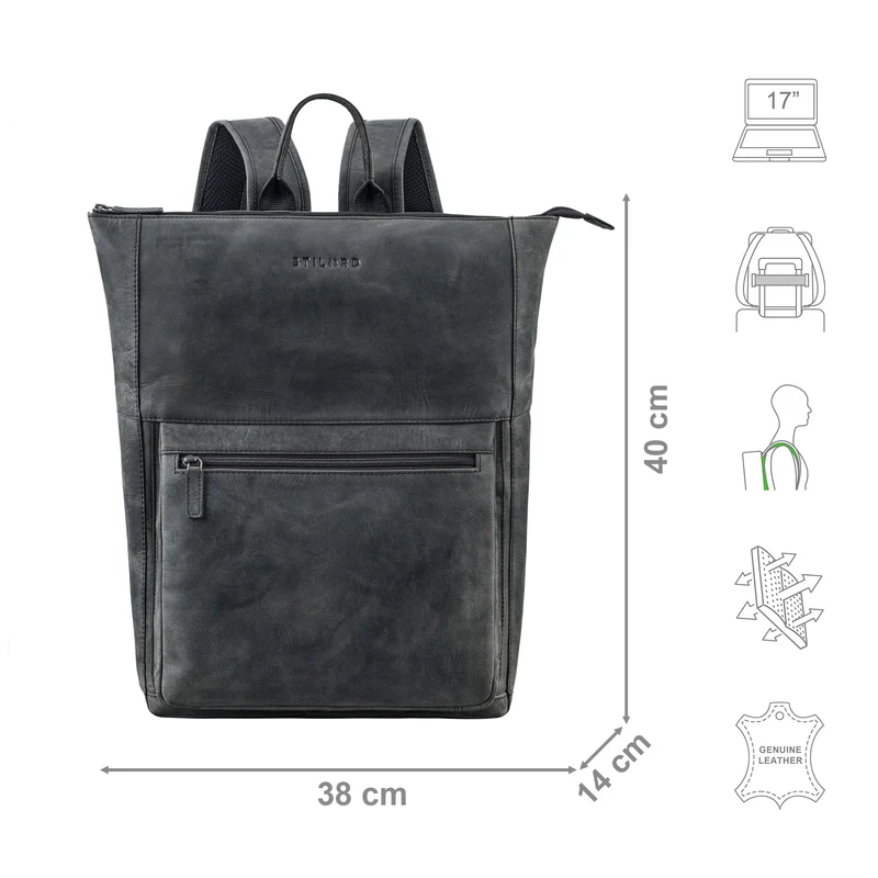 "Espen" Großer Arbeitsrucksack Leder Herren und Damen bis 17 Zoll
