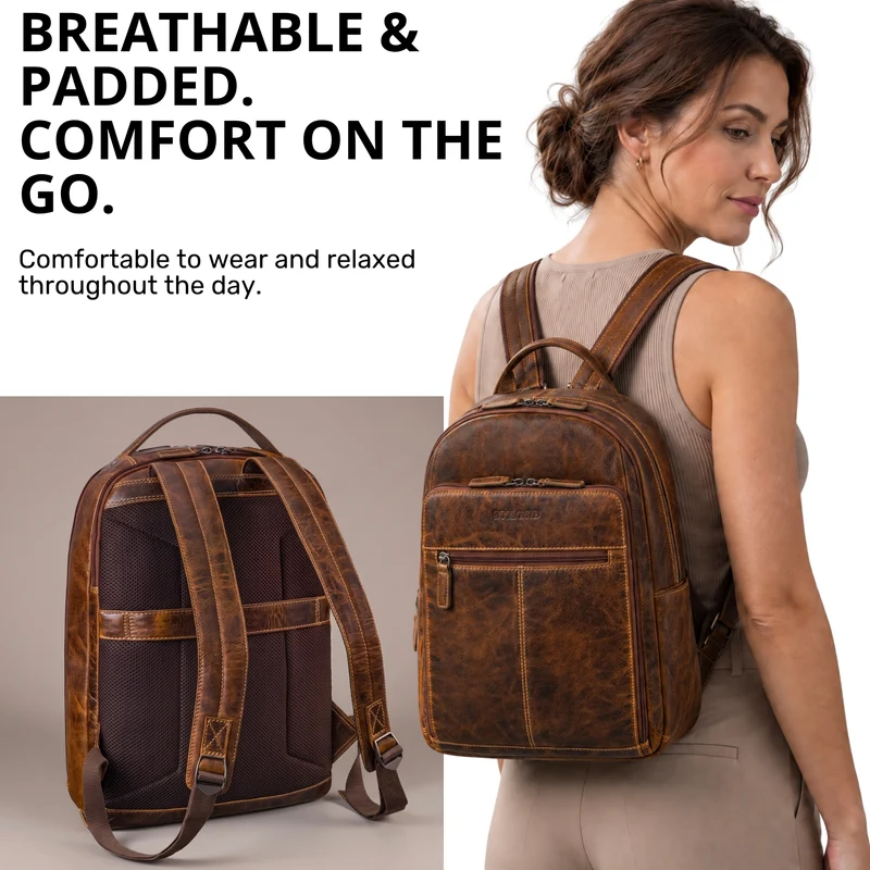 "Nami" Leder Laptop Rucksack 15 Zoll Business Backpack Damen & Herren