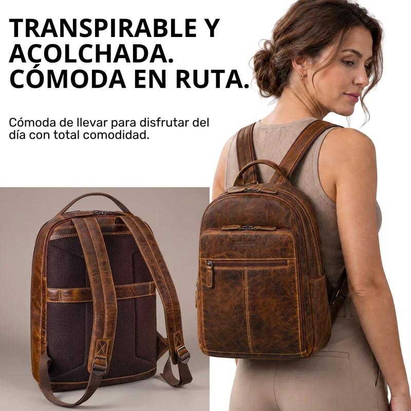 "Nami" Leder Laptop Rucksack 15 Zoll Business Backpack Damen & Herren
