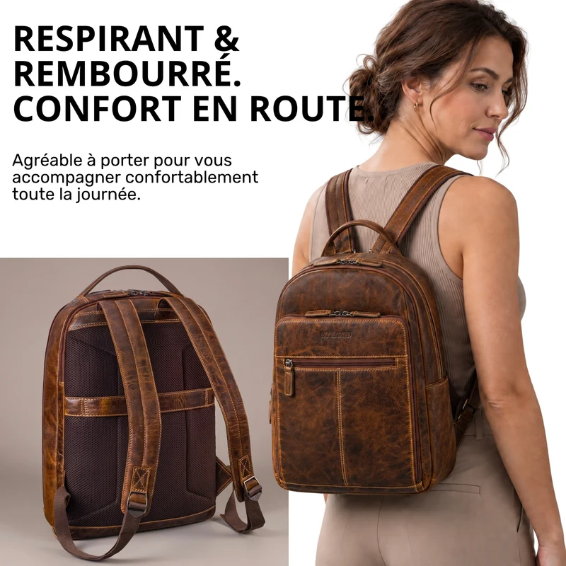 "Nami" Leder Laptop Rucksack 15 Zoll Business Backpack Damen & Herren