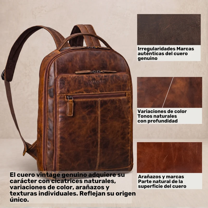 "Nami" Leder Laptop Rucksack 15 Zoll Business Backpack Damen & Herren