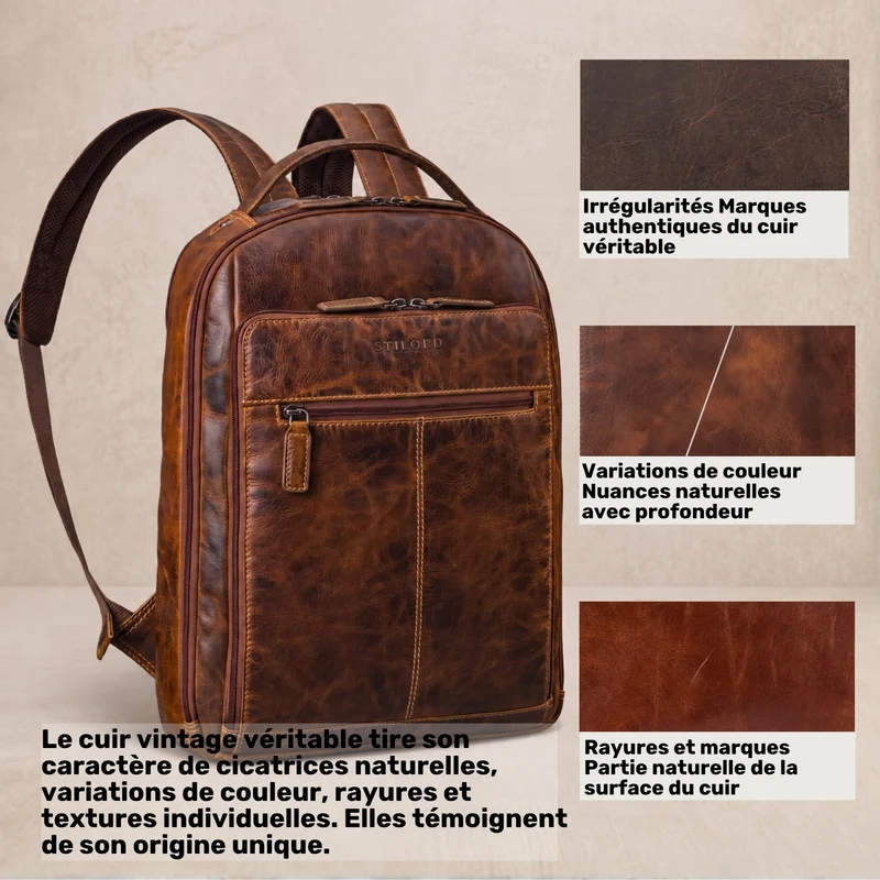"Nami" Leder Laptop Rucksack 15 Zoll Business Backpack Damen & Herren