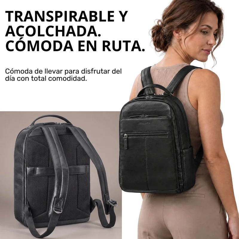 "Nami" Leder Laptop Rucksack 15 Zoll Business Backpack Damen & Herren