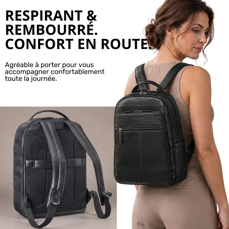 "Nami" Leder Laptop Rucksack 15 Zoll Business Backpack Damen & Herren