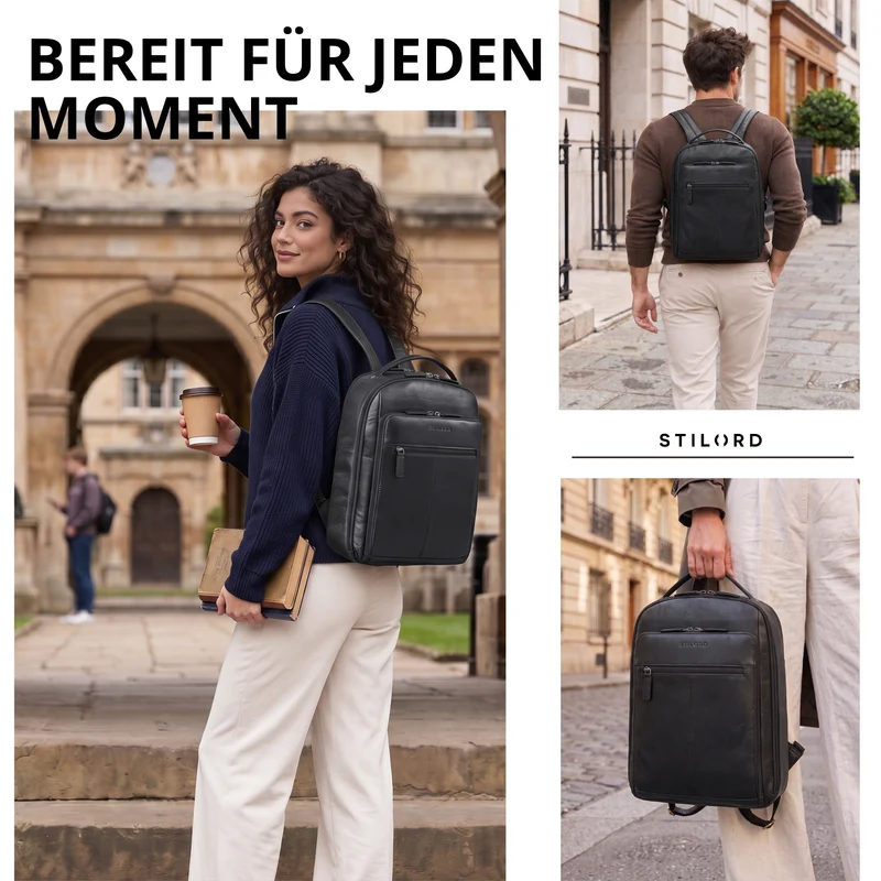 "Nami" Leder Laptop Rucksack 15 Zoll Business Backpack Damen & Herren