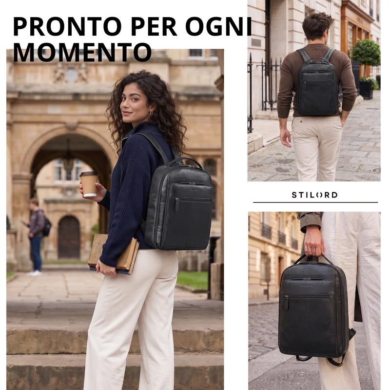 "Nami" Leder Laptop Rucksack 15 Zoll Business Backpack Damen & Herren