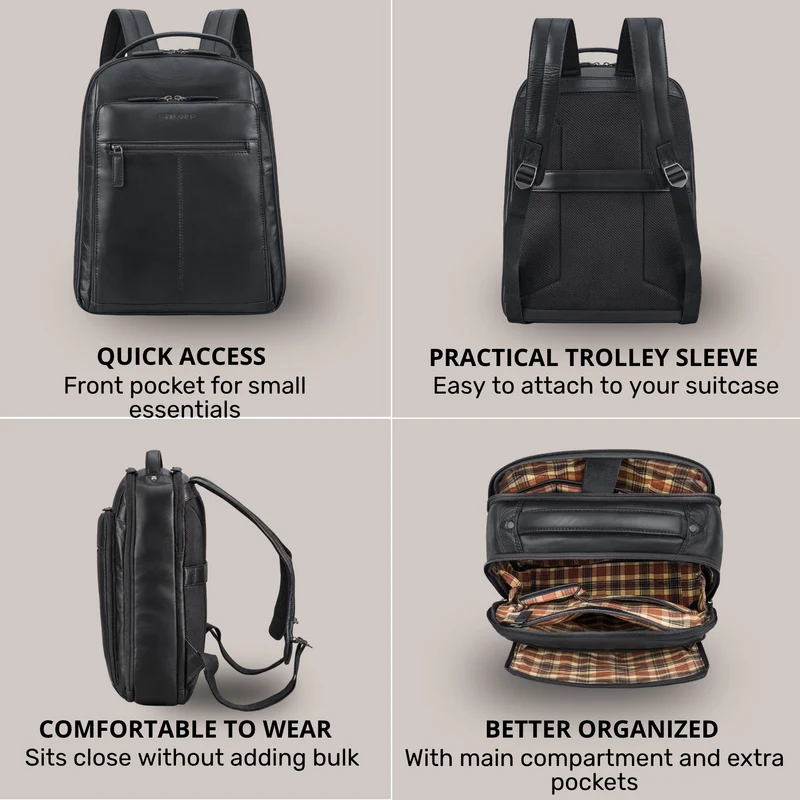 "Nami" Leder Laptop Rucksack 15 Zoll Business Backpack Damen & Herren