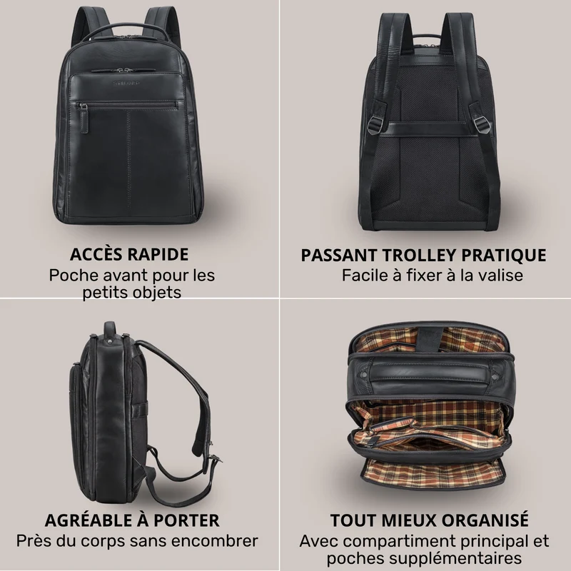 "Nami" Leder Laptop Rucksack 15 Zoll Business Backpack Damen & Herren