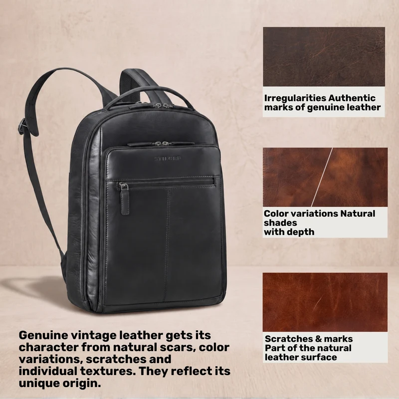 "Nami" Leder Laptop Rucksack 15 Zoll Business Backpack Damen & Herren