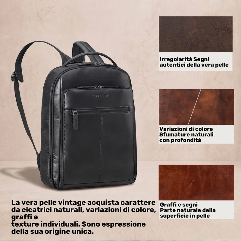 "Nami" Leder Laptop Rucksack 15 Zoll Business Backpack Damen & Herren