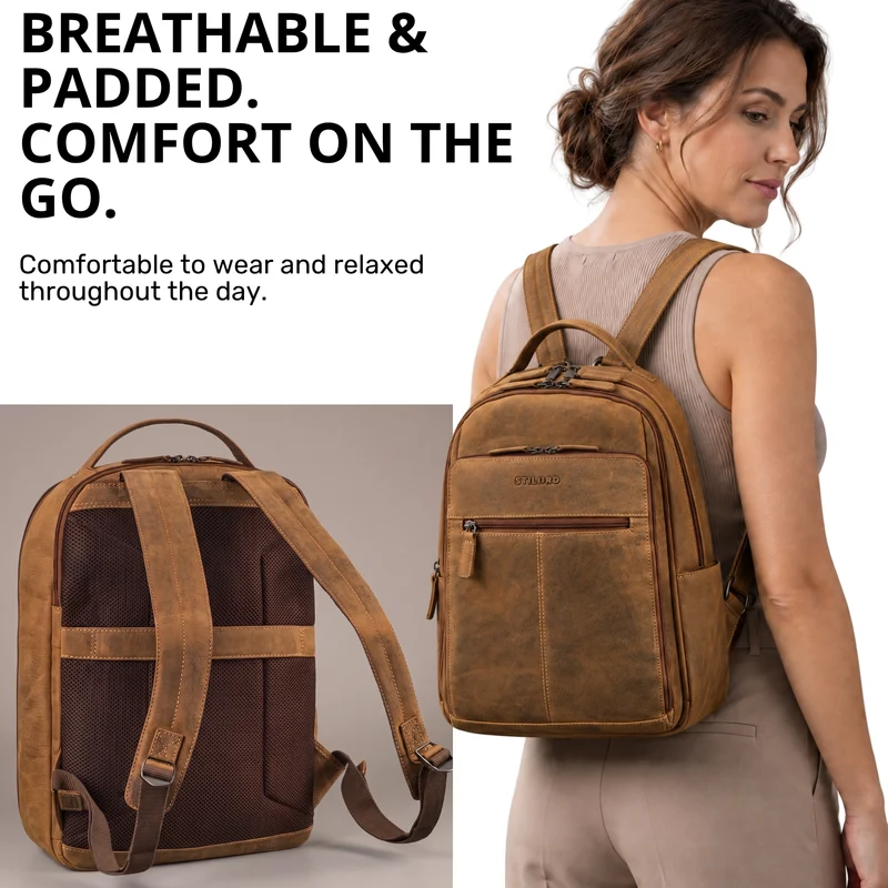 "Nami" Leder Laptop Rucksack 15 Zoll Business Backpack Damen & Herren