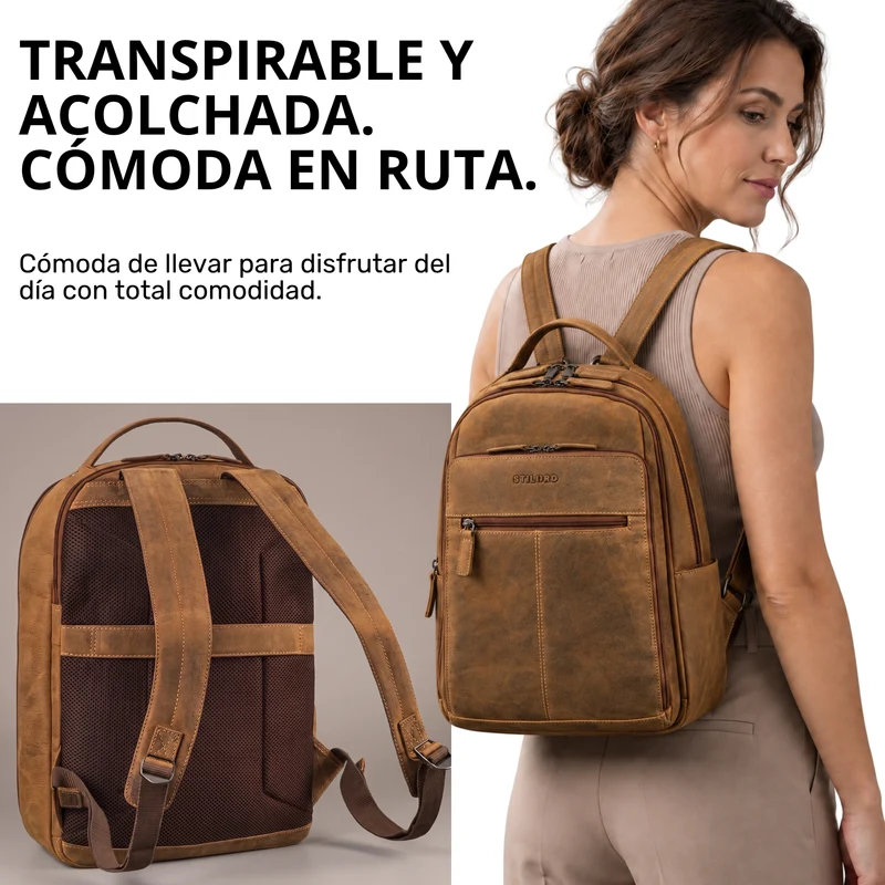 "Nami" Leder Laptop Rucksack 15 Zoll Business Backpack Damen & Herren
