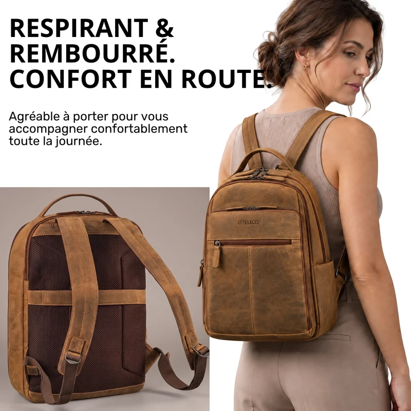 "Nami" Leder Laptop Rucksack 15 Zoll Business Backpack Damen & Herren