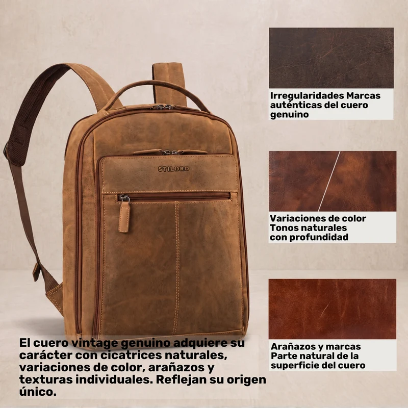 "Nami" Leder Laptop Rucksack 15 Zoll Business Backpack Damen & Herren