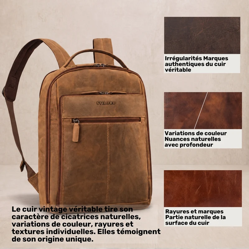 "Nami" Leder Laptop Rucksack 15 Zoll Business Backpack Damen & Herren