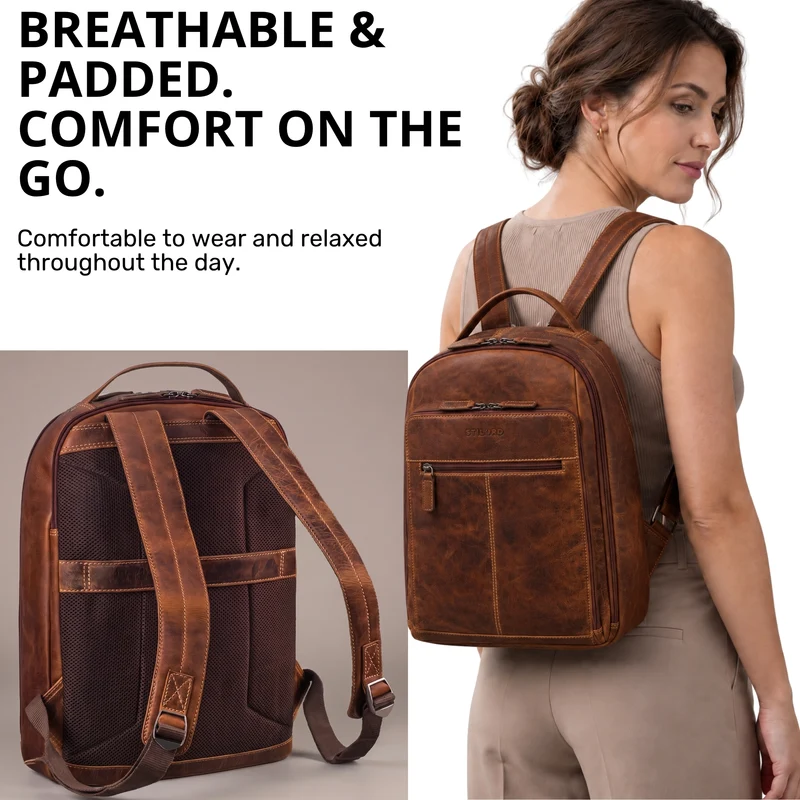 "Nami" Leder Laptop Rucksack 15 Zoll Business Backpack Damen & Herren
