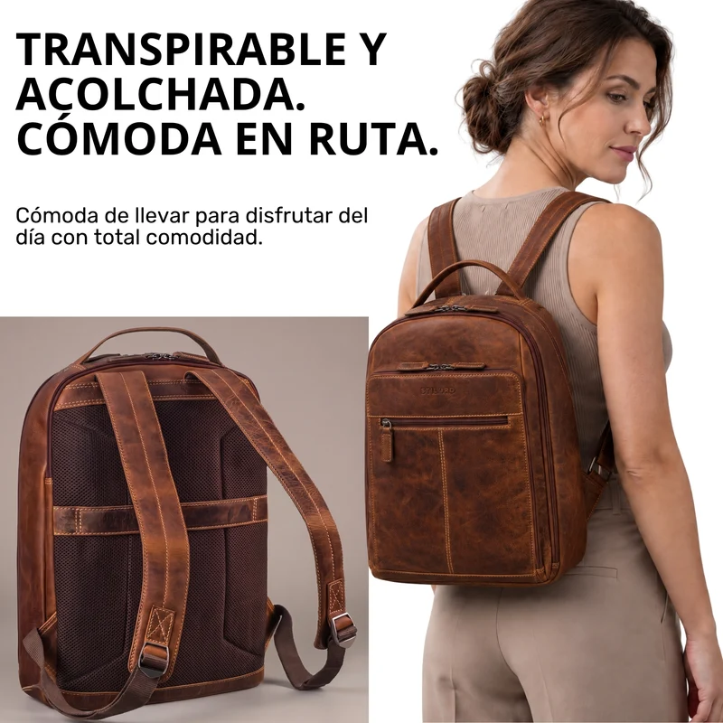 "Nami" Leder Laptop Rucksack 15 Zoll Business Backpack Damen & Herren