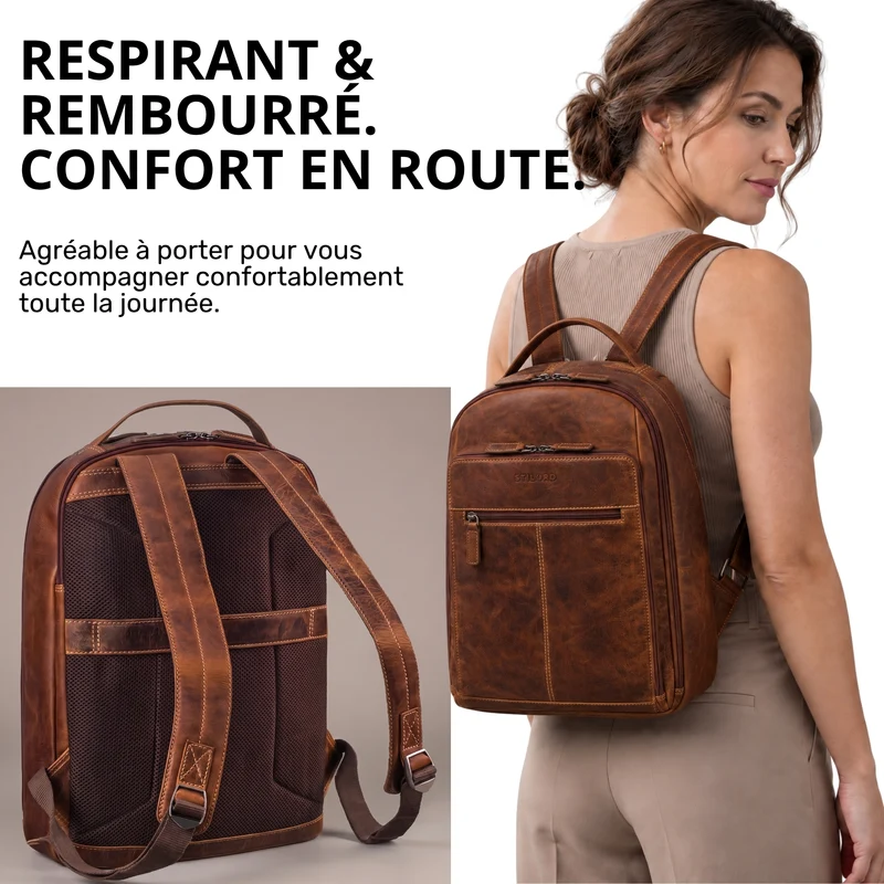 "Nami" Leder Laptop Rucksack 15 Zoll Business Backpack Damen & Herren