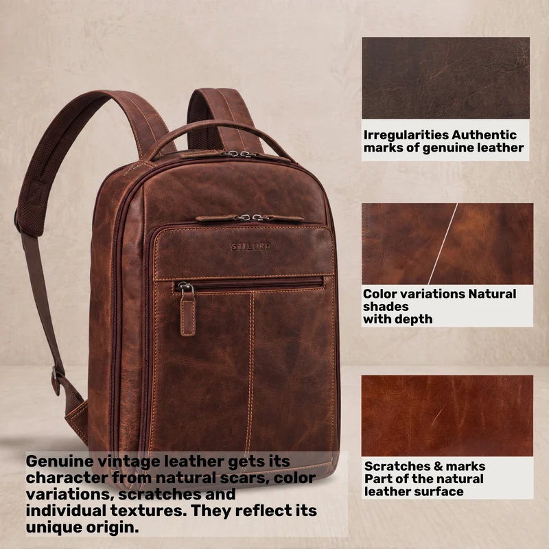 "Nami" Leder Laptop Rucksack 15 Zoll Business Backpack Damen & Herren