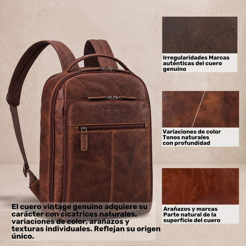 "Nami" Leder Laptop Rucksack 15 Zoll Business Backpack Damen & Herren