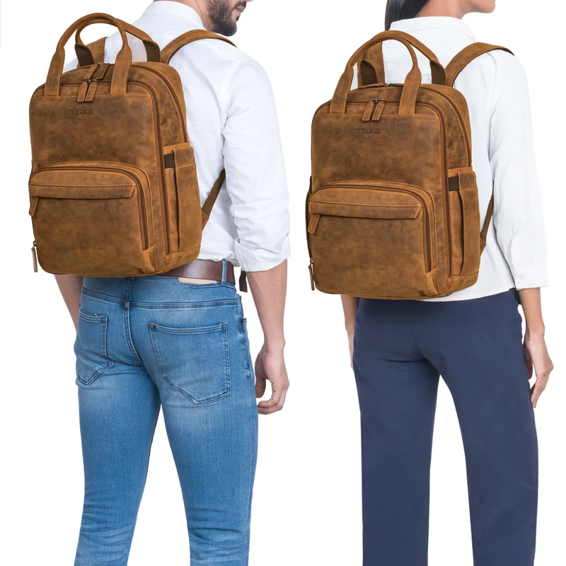"Niall" Leder Laptop Rucksack 15 Zoll Herren & Damen Rucksacktasche