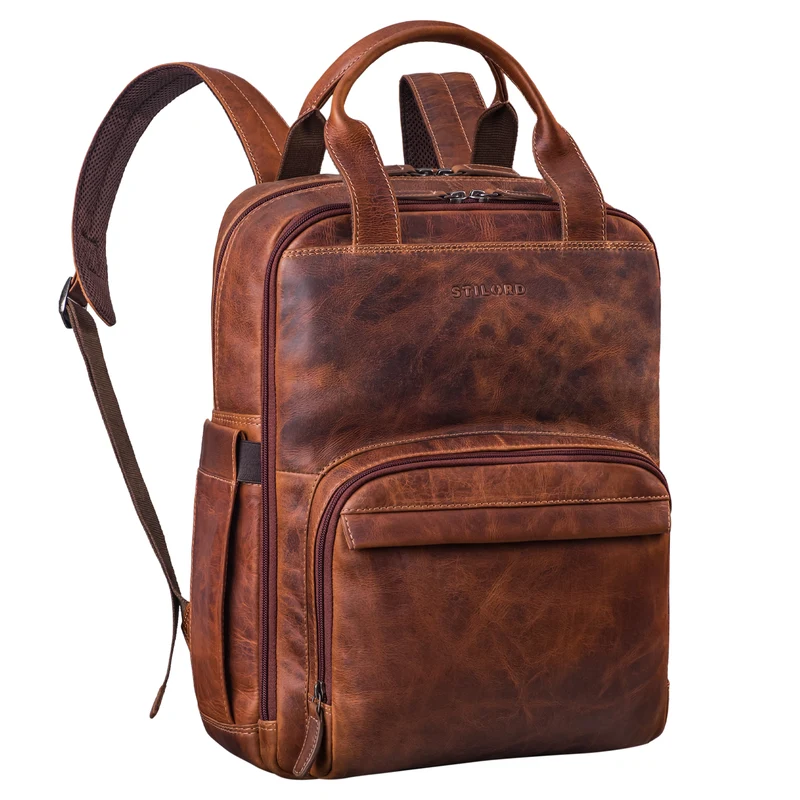 "Niall" Leder Laptop Rucksack 15 Zoll Herren & Damen Rucksacktasche