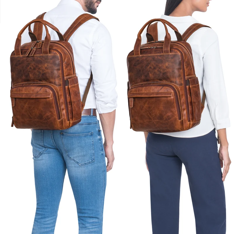 "Niall" Leder Laptop Rucksack 15 Zoll Herren & Damen Rucksacktasche