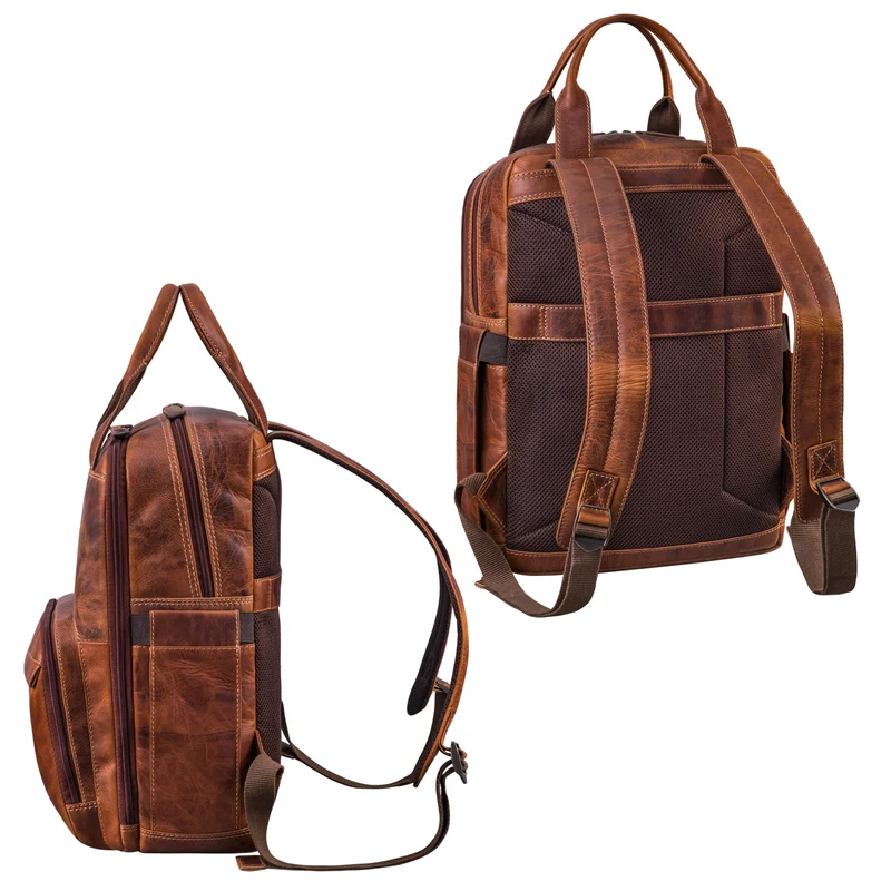 "Niall" Leder Laptop Rucksack 15 Zoll Herren & Damen Rucksacktasche