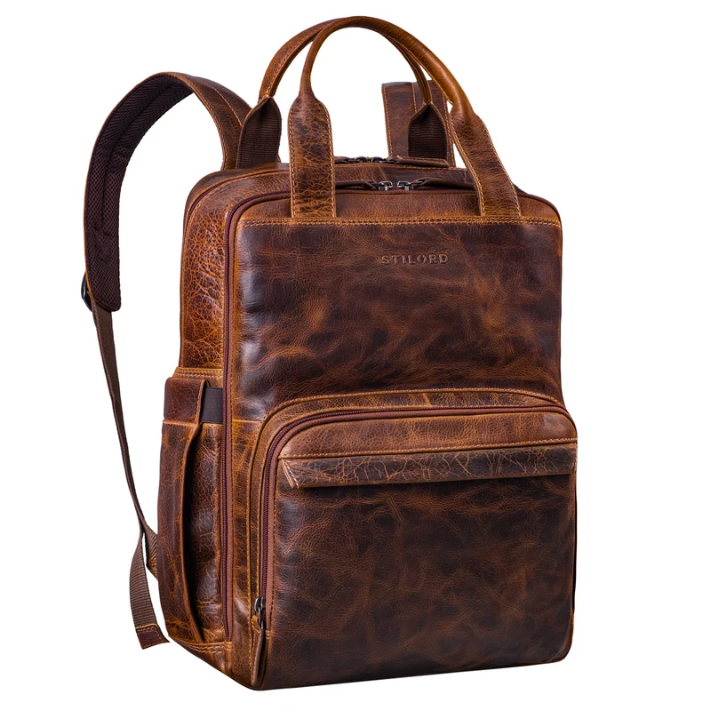"Niall" Leder Laptop Rucksack 15 Zoll Herren & Damen Rucksacktasche